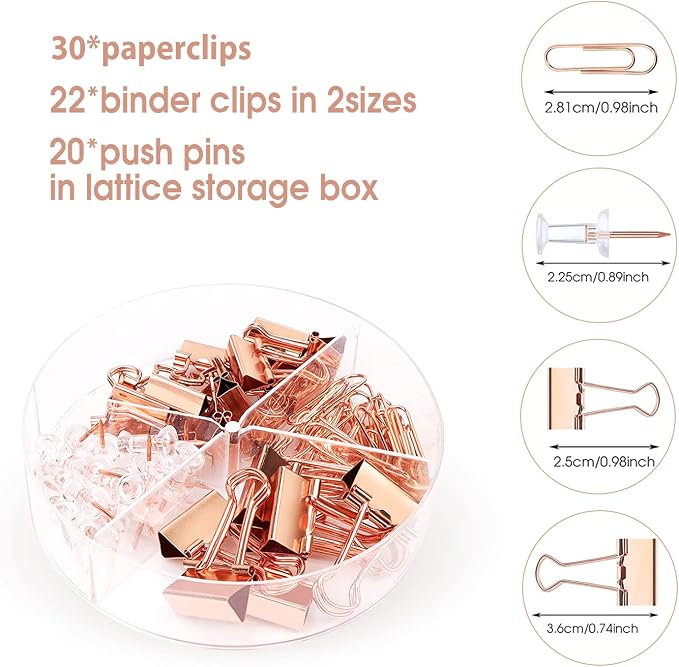 KAAKOW Rose Gold Desk Organizers and Accessories Office Supplies Set Stapler - Image 4