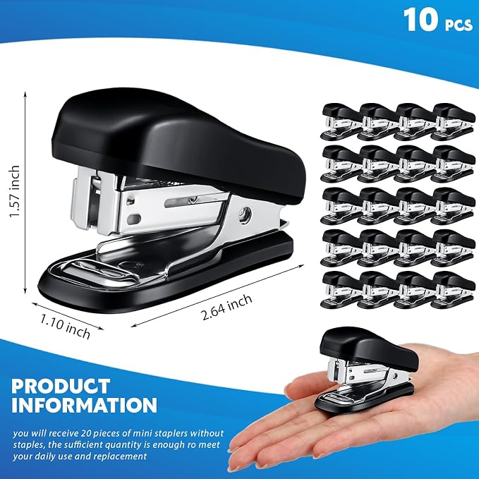 Sherr 10 Pack Mini Staplers Bulk - Image 2