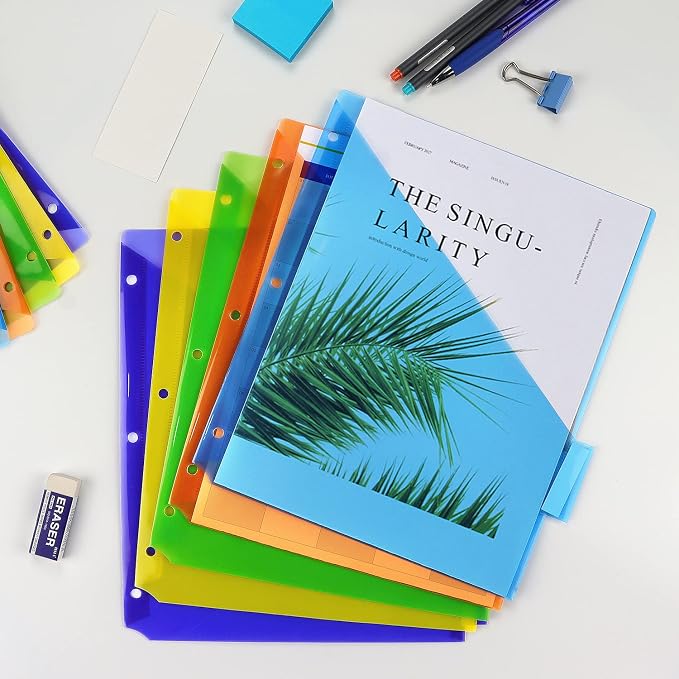 Plastic Binder Dividers with One Front Pocket and Tab Binder Divider - Image 6