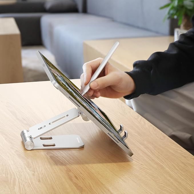 OMOTON Foldable Cell Phone Stand, C4 Portable Aluminum Phone Holder, Adjustable - Image 4