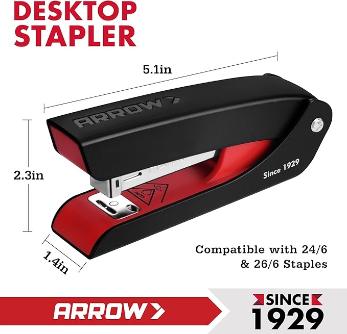 Arrow Office Stapler Set, 25 Sheet Capacity Metal Desk Staplers - Image 2