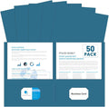 Two Pocket Folders, PANDRI 50 Pack 2 Pocket Folders, Letter Size Paper File by PANDRI