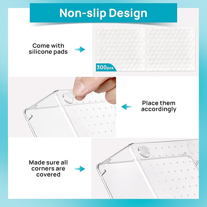 Vtopmart 66 PCS Clear Plastic Drawer Organizer Bins, 4-Size Versatile Bathroom - Image 7