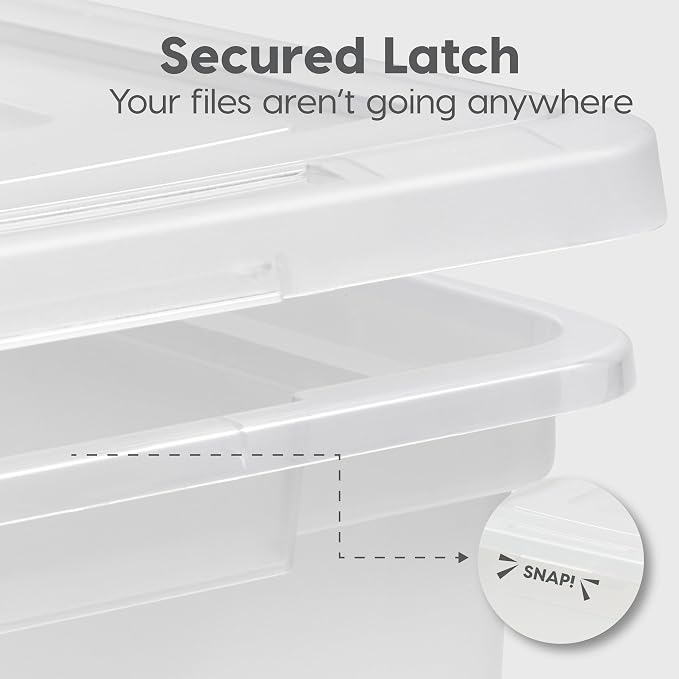 IRIS USA File Box, Plastic File Organizer - Image 4