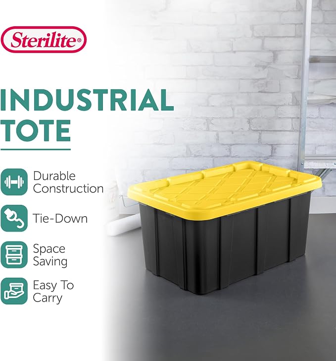 Sterilite 24-Pack Industrial Tote, Plastic Storage Container Bins - Image 2