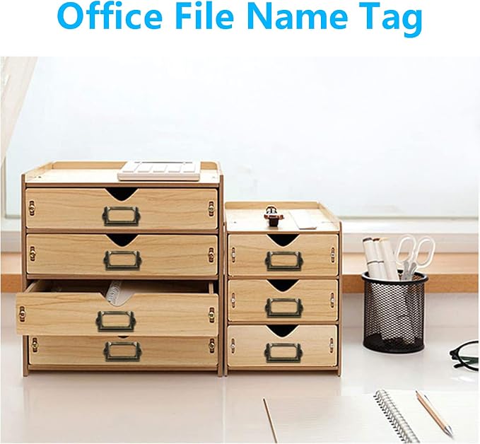 Piutouyar 40Pcs Antique Label Holder 60mm x 17mm Metal Name Card Frame - Image 5