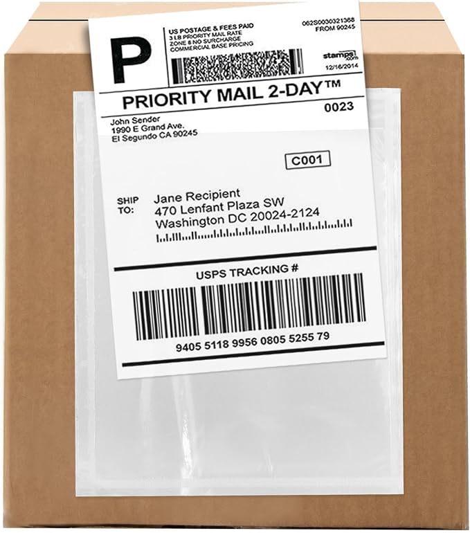 1000 Count 4.5" x 6" Shipping Label Envelopes, Top Loading by GPI+POLY