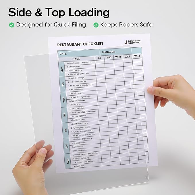 KTRIO Clear Document Folders Project Pockets - Image 4
