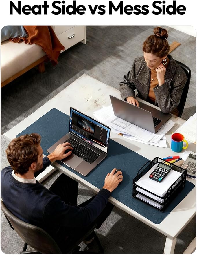 YSAGi Leather Desk Pad Protector, Office Desk Mat, Large Mouse Pad, Non-Slip PU - Image 7