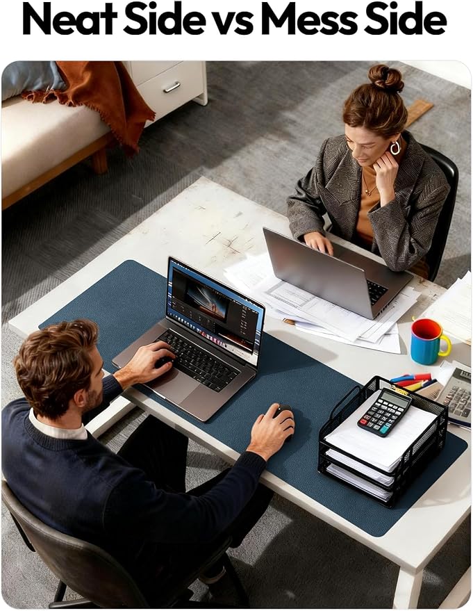 YSAGi Leather Desk Pad Protector, Office Desk Mat, Large Mouse Pad, Non-Slip PU - Image 6