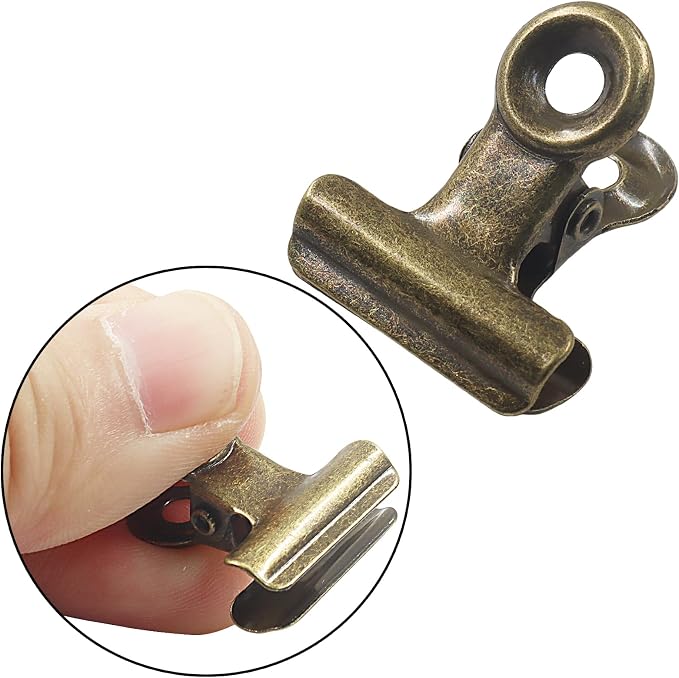 50 Pack Antique Bronze Bulldog Clips - 22mm Small Metal Paper Clips Clamps - Image 5