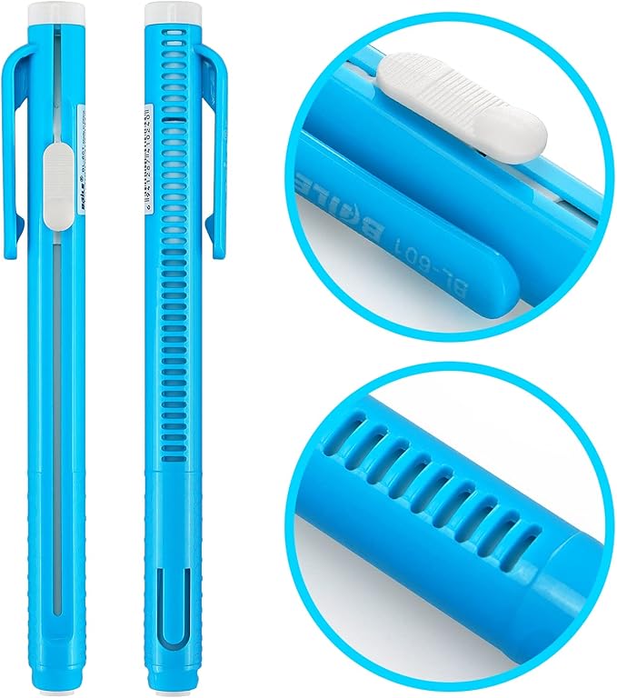 Retractable Mechanical Eraser Pen, Pen-Style Erasers, 5 Pack - Image 3