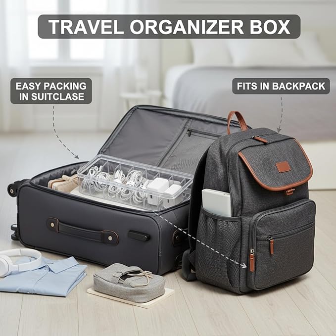Tatuo 4 Pcs Cord Organizer for Drawer Desktop, Cable Organizer Box - Image 6