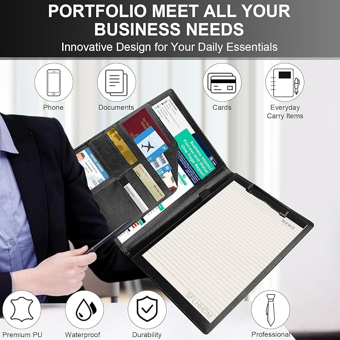 Padfolio Clipboard Folder Portfolio, Faux Leather Storage Clipboard - Image 6