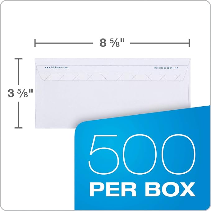 Columbian #8-5/8 Security Envelopes, 500 Pack, Double Window Self Seal Envelopes - Image 6