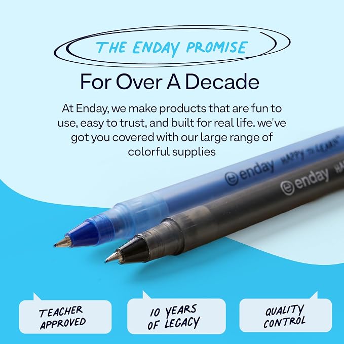 Enday Ballpoint Pens Bulk Blue and Black Pens 120 Black & 120 Blue - Image 7