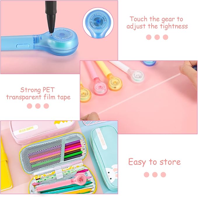 BESARME 6 Pack Correction Tape Pens, 1/5 X 236 Inch | Push pull protective - Image 5