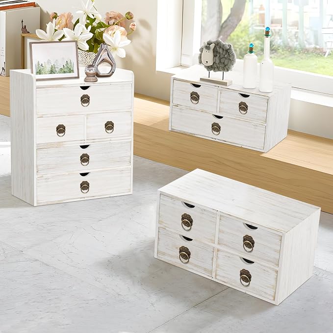 Wood Desk Organizer, Tabletop Storage Organization Box - Image 9