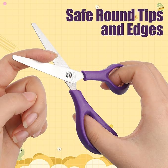 BURVAGY 48Pack 5.5" Safety Small School Kids Student Round Blunt Tip Craft - Image 5
