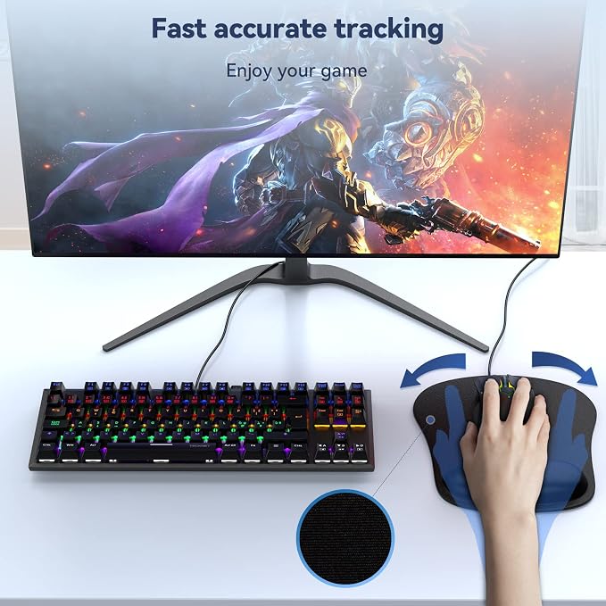 TECKNET 3 Pack Mouse Pad with Wrist Support, Ergonomic Gaming Mouse Pad Pain - Image 7