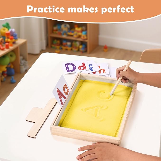 Montessori Sand Tray for Kids, Writing Play Sand Tray - Image 3