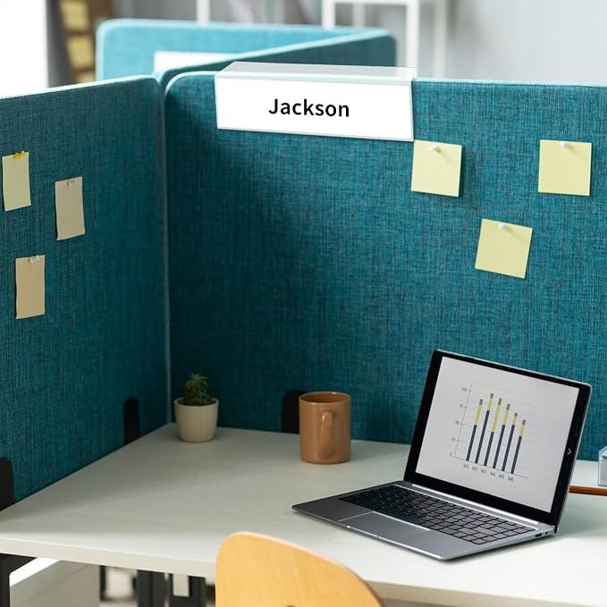 20 Pieces 2.25 Inch Cubicle Name Plate Holders Cubicle Name Tags Clear Cubicle - Image 4