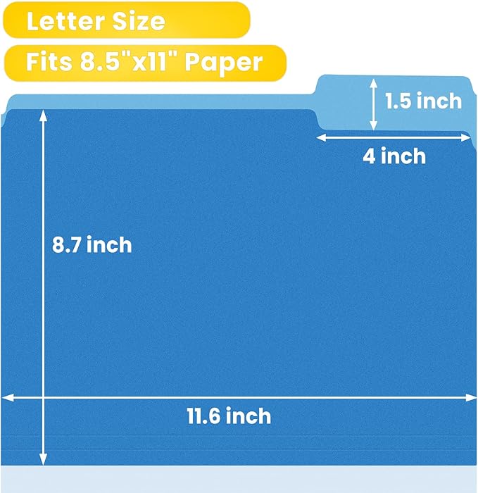 SUNEE File Folders, 36 Pack Manilla Folders 8.5 x 11, Colored File Folders Home - Image 2