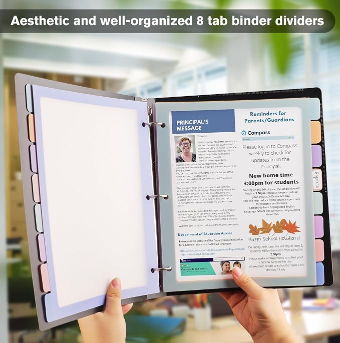 Binder Dividers with Tabs, 8 Tab Dividers - Image 8