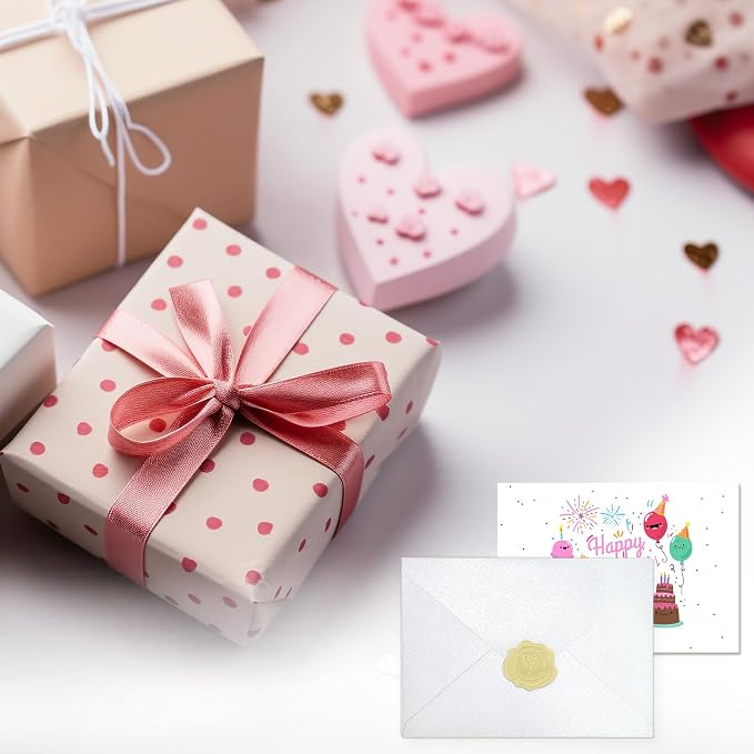 100 Pack Mini Pearl Black Envelopes, 4 x 2.75" Shimmer Gift Card Envelopes - Image 8