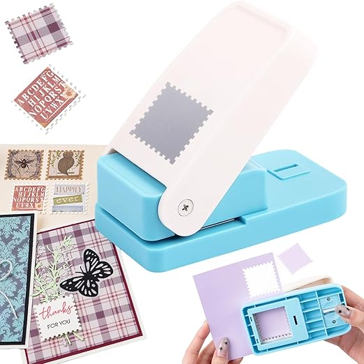 Square Stamp Punch, 1.5 inch Stamp Punch, Large Square Postage Stamps Puncher by CYFUNDESIGN