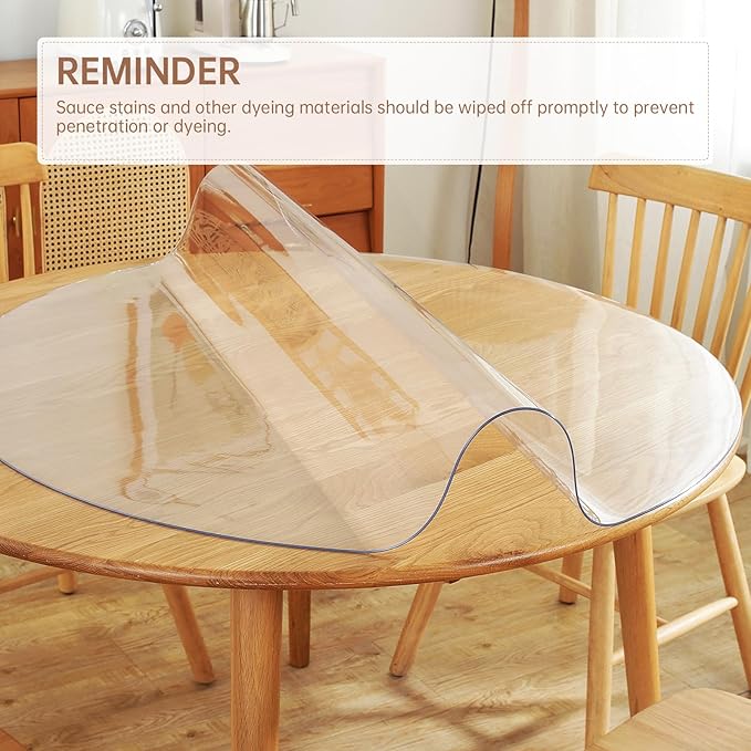 Warmstar Clear Table Protector 2mm Thick, Dia.18 Inch Round Clear Table Cover - Image 4