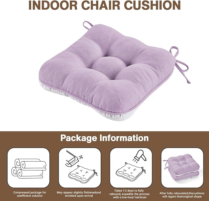 BETU Chair Cushions for Dining Chairs Set of 6, 3.5" Thick Kitchen Table Chair - Image 9