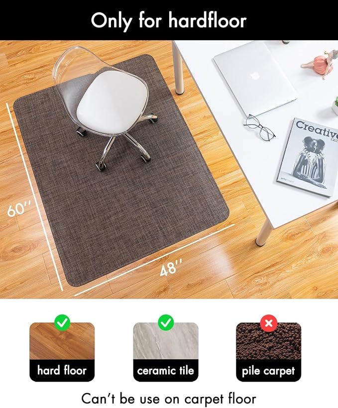 Baroyal Office Chair Mat for Hardwood Floor Under Desk Computer Rolling Chair - Image 4