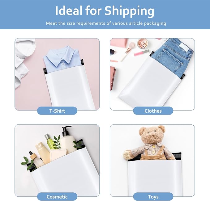 Metronic Poly Mailers 10x13 100 PC, Small White Shipping Bags Mailing Envelopes - Image 6