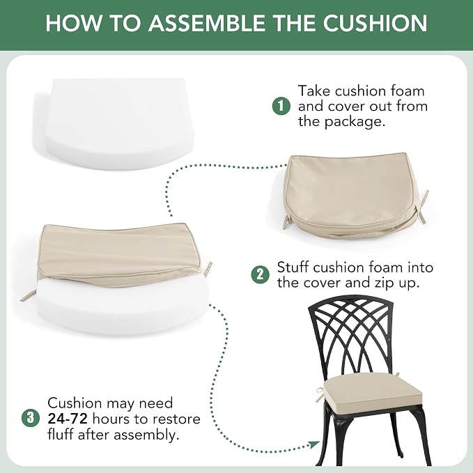 Outdoor Chair Cushions Set of 4: Waterproof & Fade Resistant Patio Furniture - Image 8