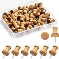 40Pcs Wood Push Pins, Decorative Thumb Tacks, Wooden Pins and Tacks, Cork Board by Dorbetar