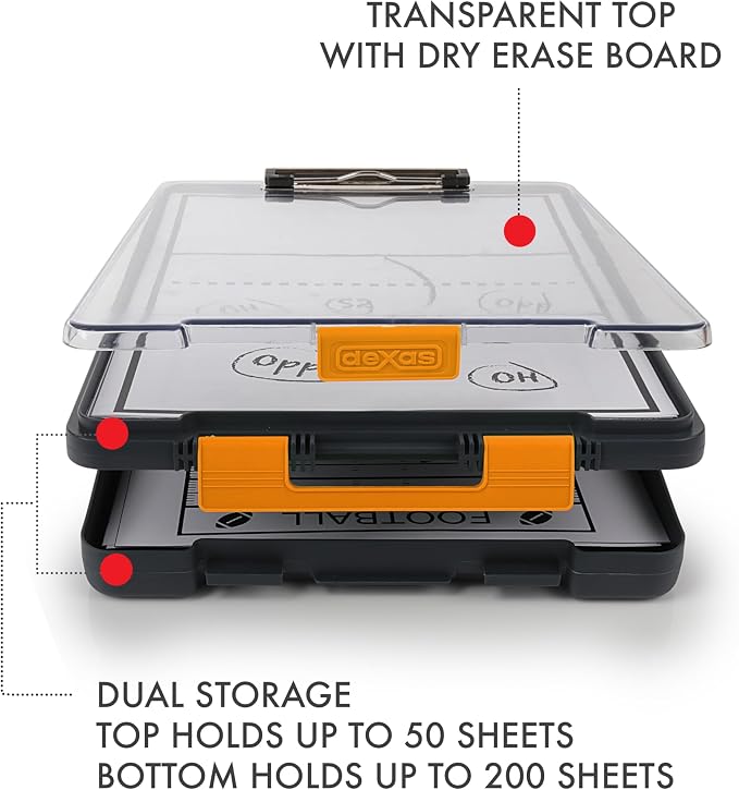 Dexas Clearview Clipcase Dry Erase clipboard, 13.75 x 9.5 Inch, Stay Organized - Image 3