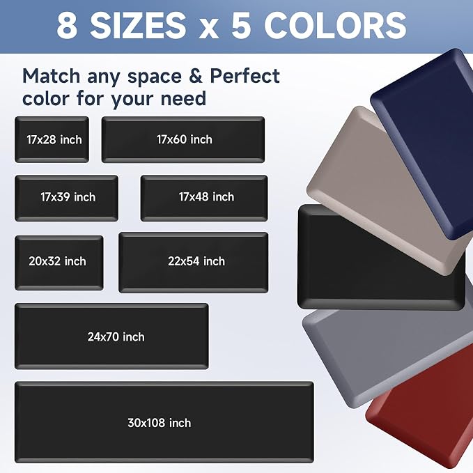 4/5 Inch Thick Kitchen Mat Anti Fatigue Mat Kitchen Rugs Kitchen Decor Non-Slip - Image 4