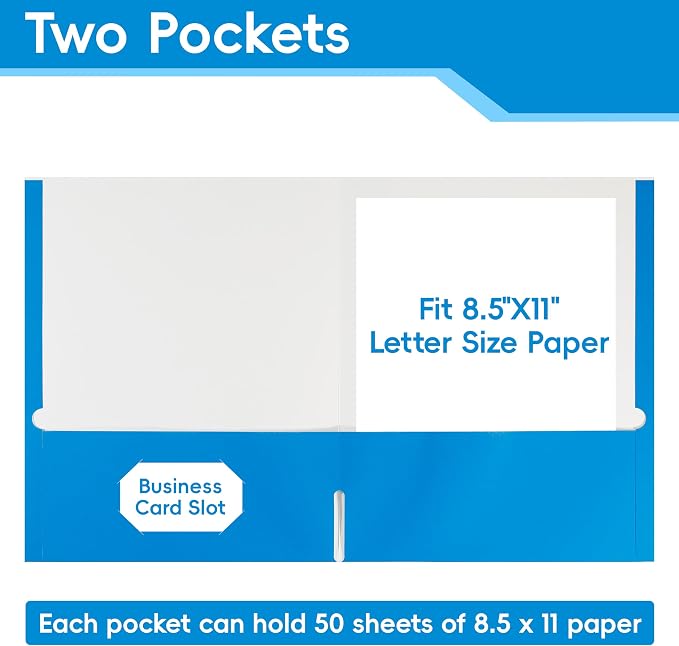 VZCPYTPM 50 Pack Blue Folders - Image 3