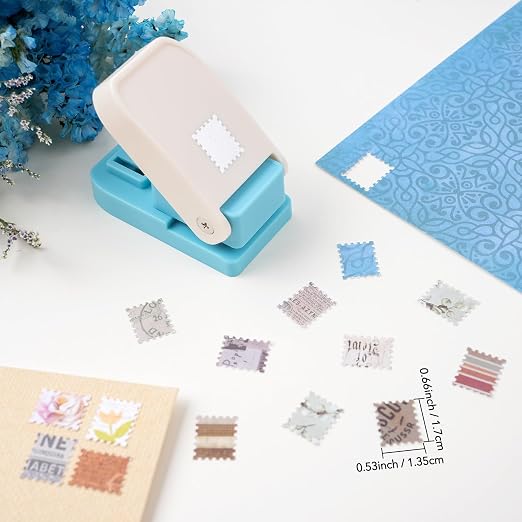 Mini Size Stamp Punch, 0.6x0.5 Inch MINI Postage Stamps Punch, Portable Lever by CYFUNDESIGN