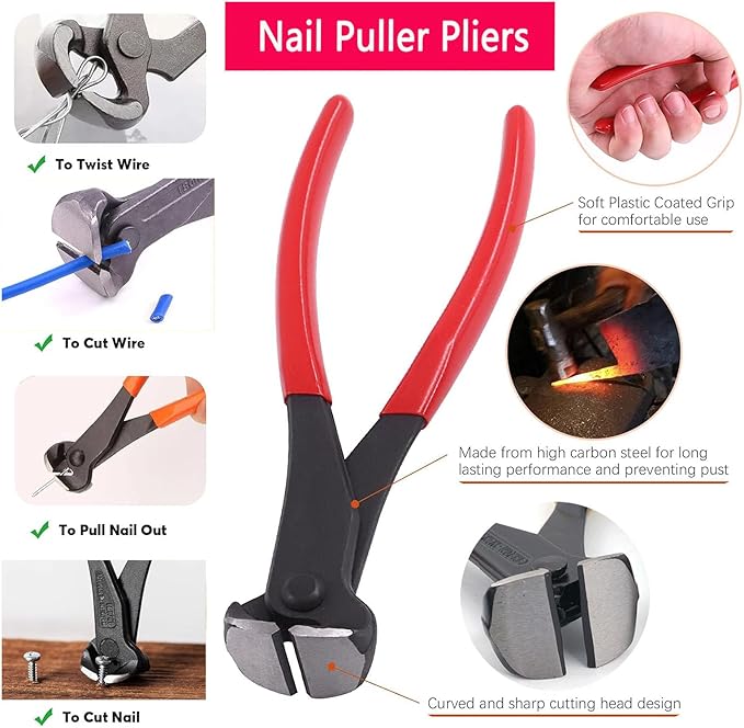 Upholstery Staple Remover Tack Puller Nail Remover Tool Set Nail Puller Plier - Image 3