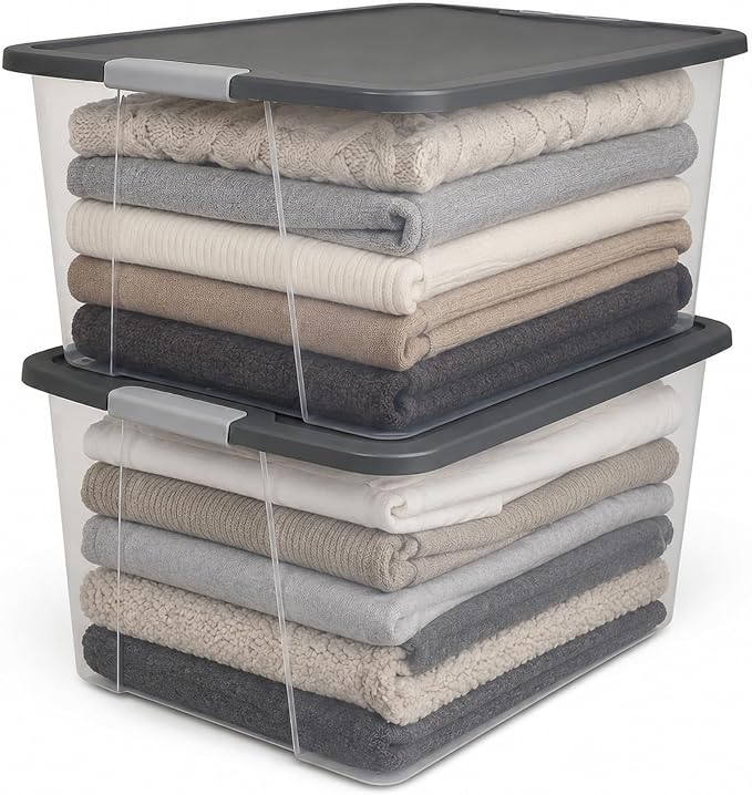 HOMZ 4-Pack Secure Latch, 64 Quart, and Office Organization - Image 2
