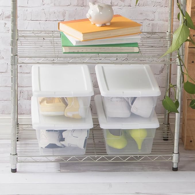Sterilite 48-Pack 6 Quart Storage Box, Stackable Clear Plastic Bins - Image 7