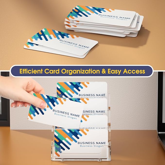 MaxGear Acrylic Business Card Holder, 320 Cards Capacity, 4 Pocket, 4 Pack | - Image 6