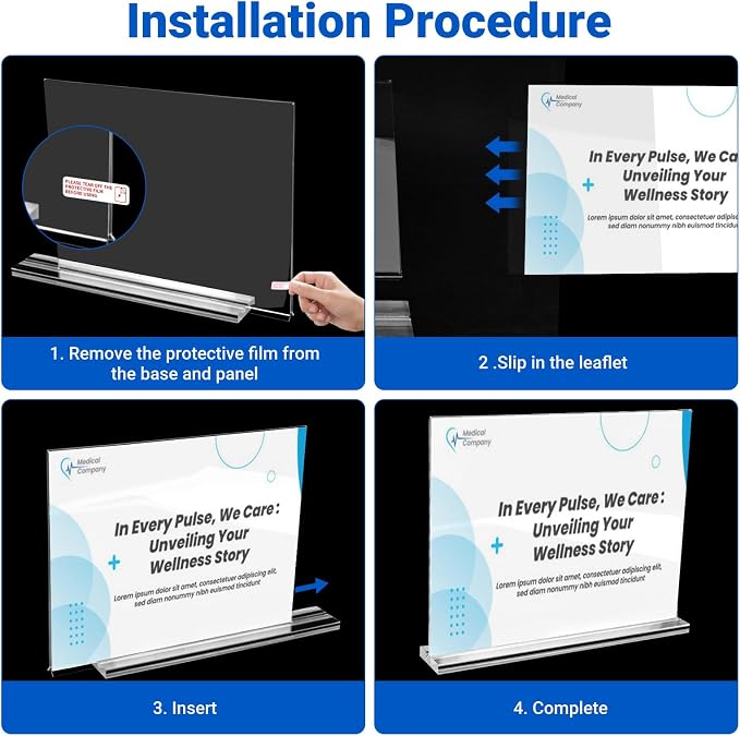 3 Pack Acrylic Sign Holder 11 x 8.5 Horizontal, Double-Sided Clear Sign Holder - Image 7