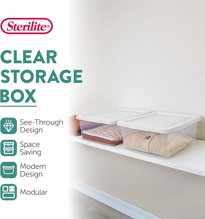 Sterilite 60 Pack Storage Box, 12 Quart Stackable Tote - Image 2
