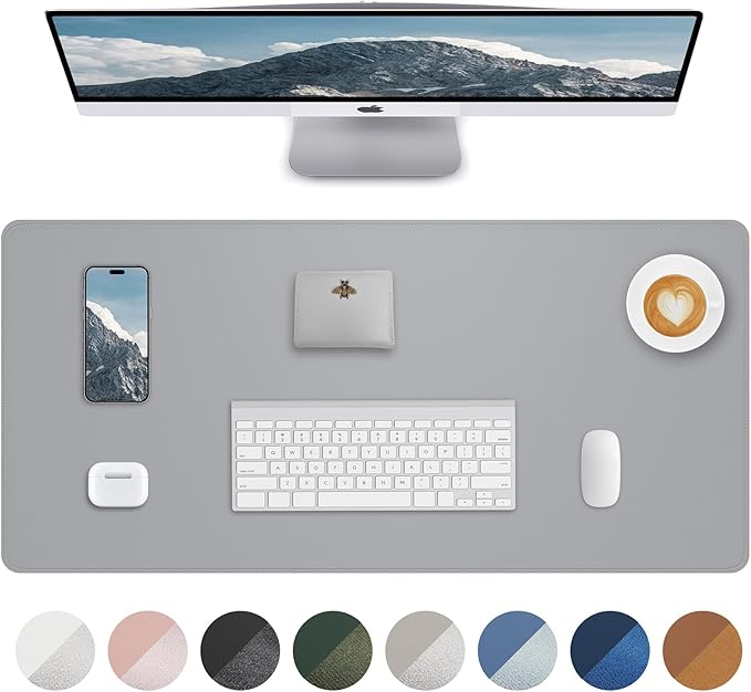 Leather Desk Pad Protector, Mouse Pad, Office Mat, Non-Slip PU Leather Blotter by AFIING