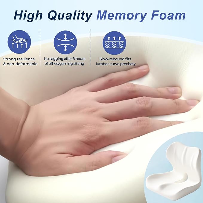 Seat Cushion for Office Chair and Car, Ergonomic Memory Foam Seat Cushion - Image 6