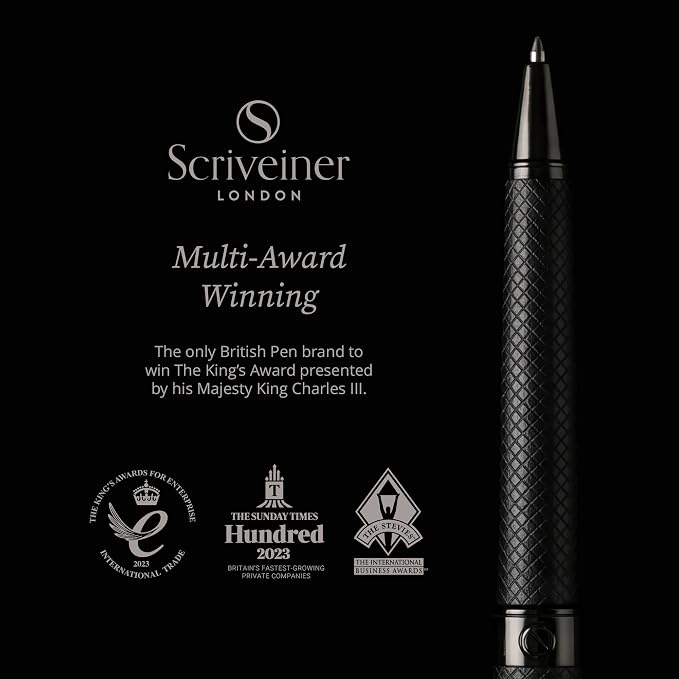 Scriveiner All Black Ballpoint Pen -Stunning Luxury All Metal Matt Black Pen - Image 2