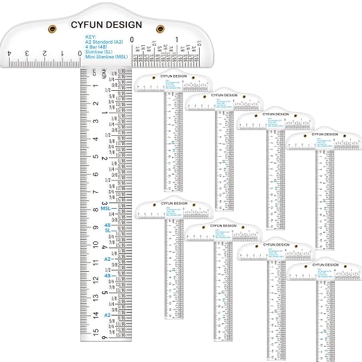 9 Pack 6 Inches Acrylic Clear T-Square Ruler, T Square Ruler, Transparent by CYFUNDESIGN